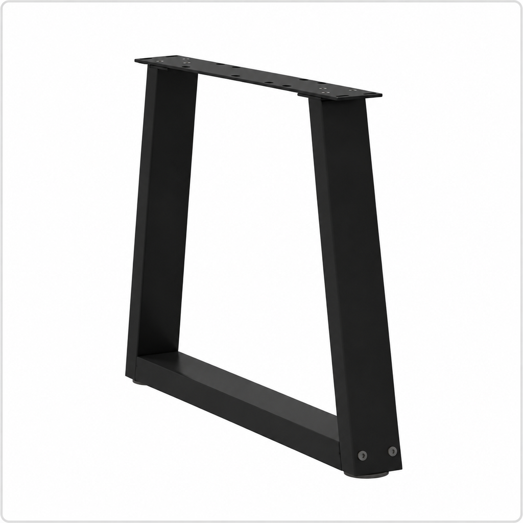 Pieds de table basse en V en acier noir, lot de 2, 50 × 42 cm, vue de trois quarts