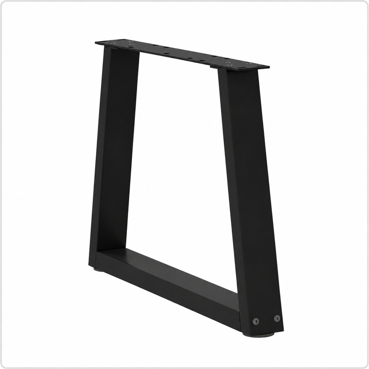 Pieds de table basse en V en acier noir, lot de 2, 50 × 42 cm, vue de trois quarts