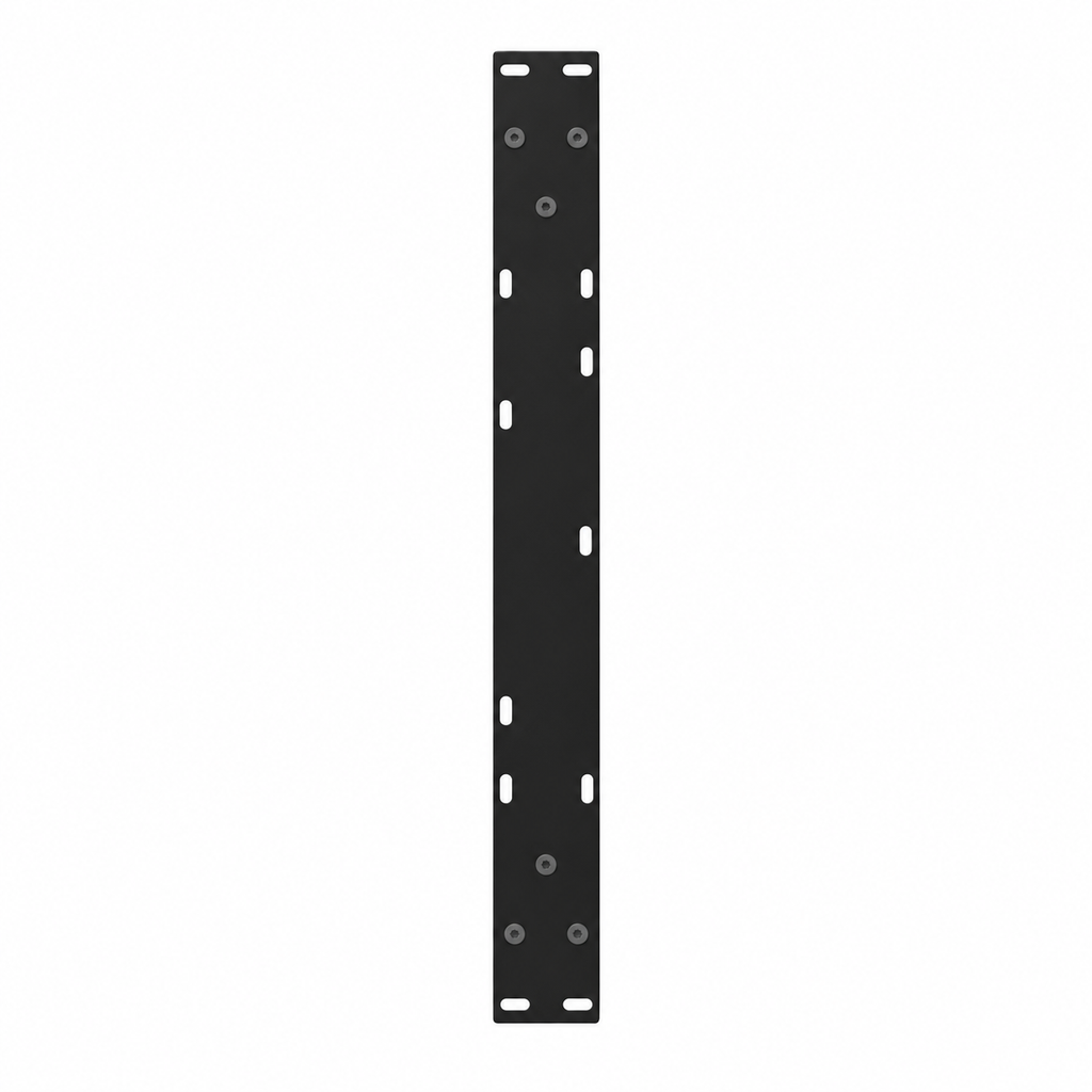Plaque de fixation pré-percée des pieds de table basse en V en acier noir, 60 × 30 cm, vue de dessus