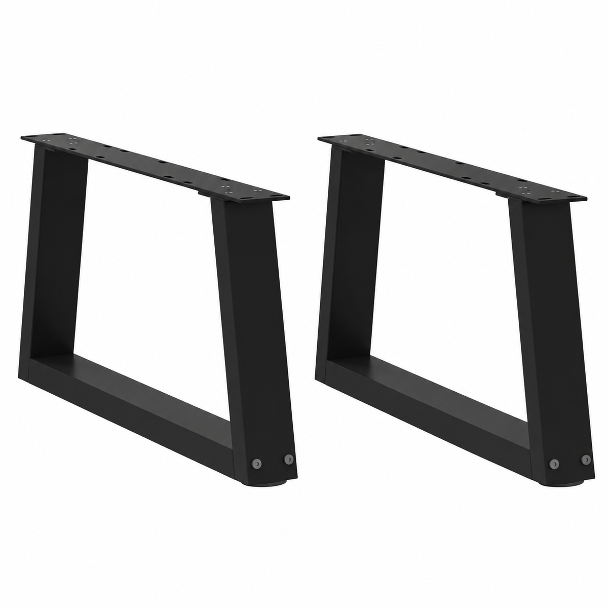 Pieds de table basse en V en acier noir, lot de 2, 60 × 30 cm, vue de face