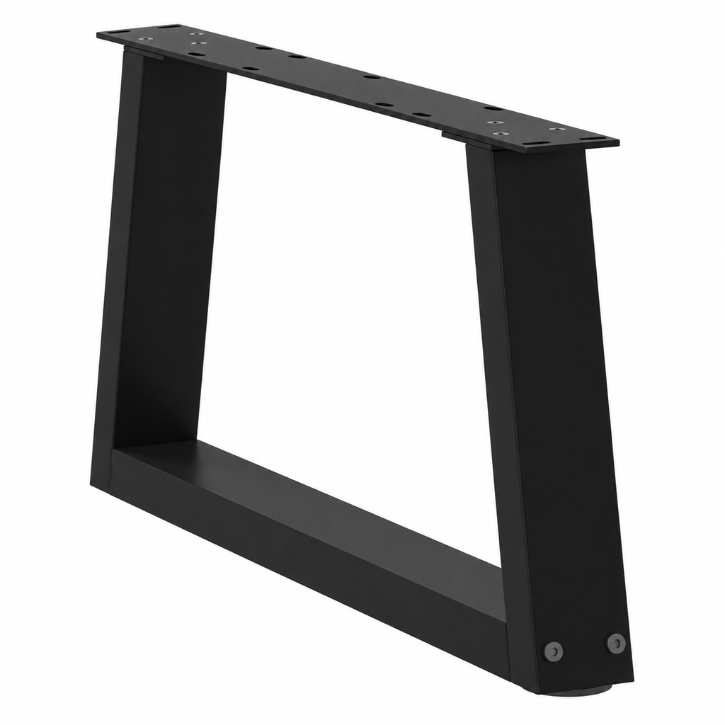 Pieds de table basse en V en acier noir, lot de 2, 60 × 30 cm, vue de trois quarts