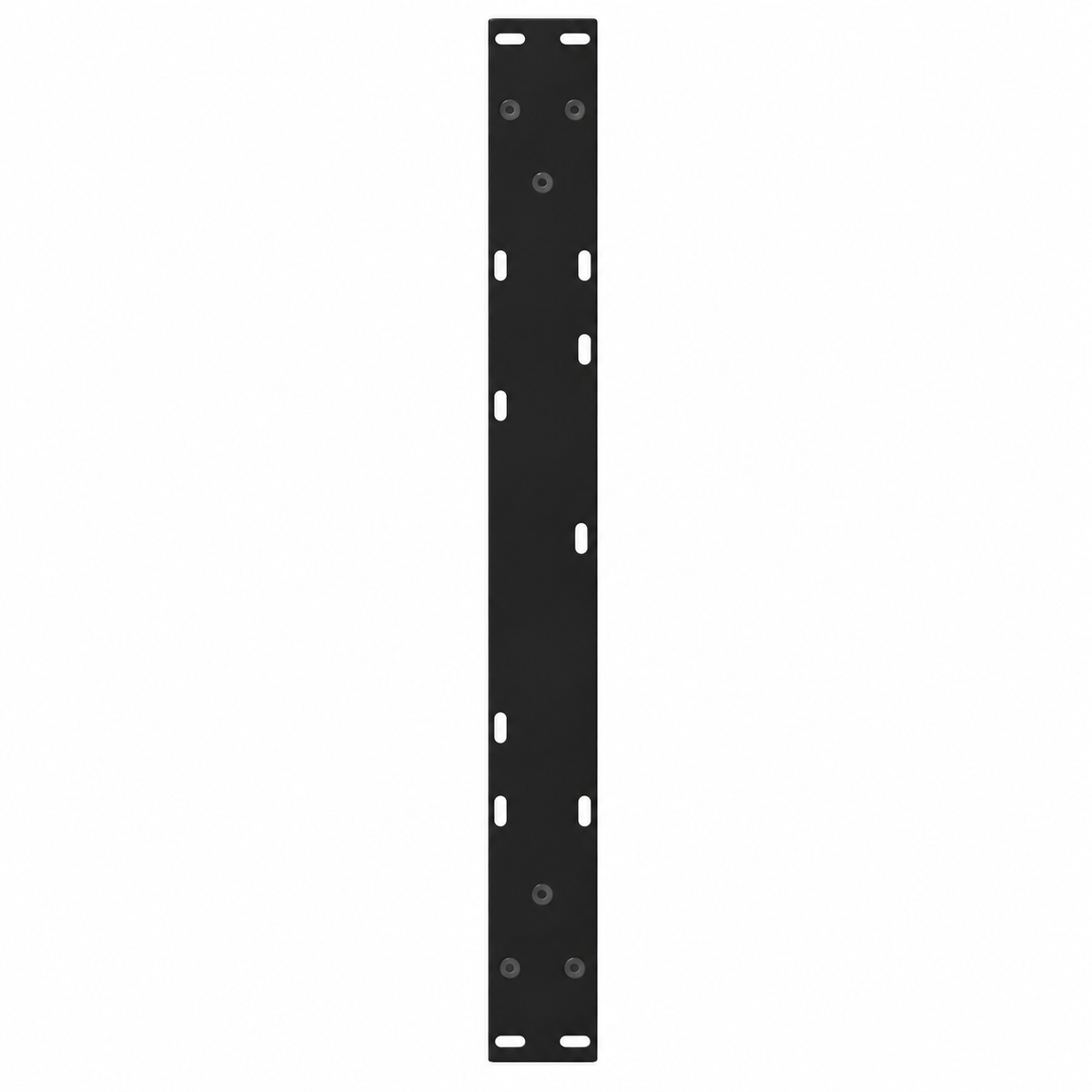 Plaque de fixation pré-percée des pieds de table basse en V en acier noir, 60 × 42 cm, vue de dessus