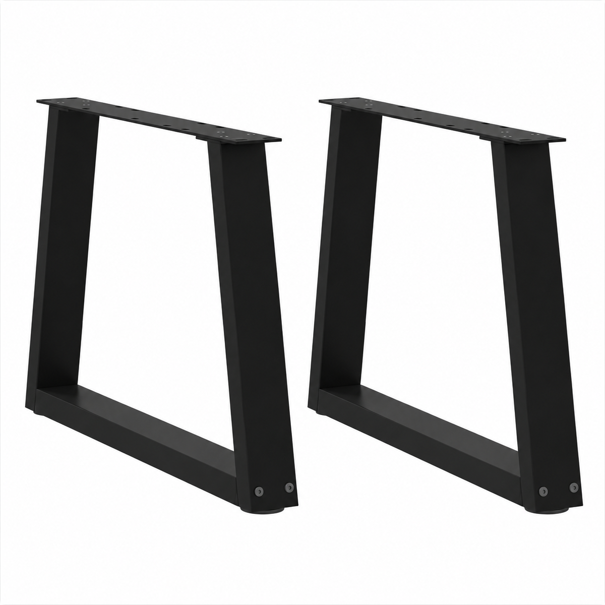Pieds de table basse en V en acier noir, lot de 2, 60 × 42 cm, vue de face