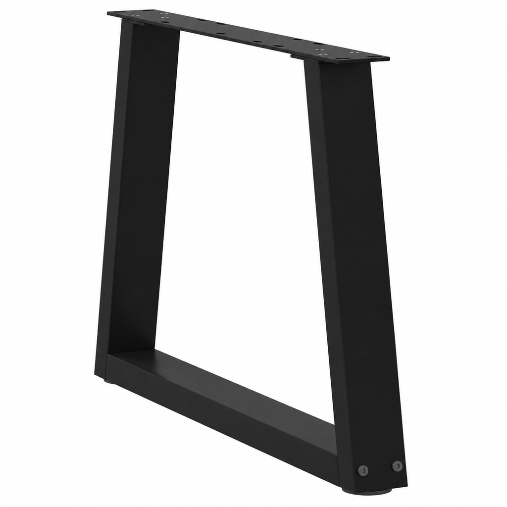 Pieds de table basse en V en acier noir, lot de 2, 60 × 42 cm, vue de trois quarts