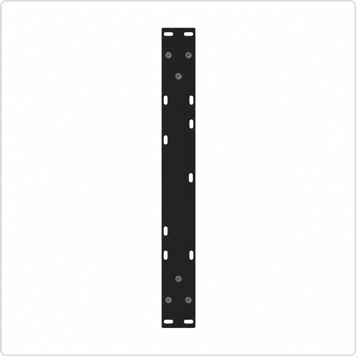 Plaque de fixation pré-percée des pieds de table basse en V en acier noir, 70 × 30 cm, vue de dessus