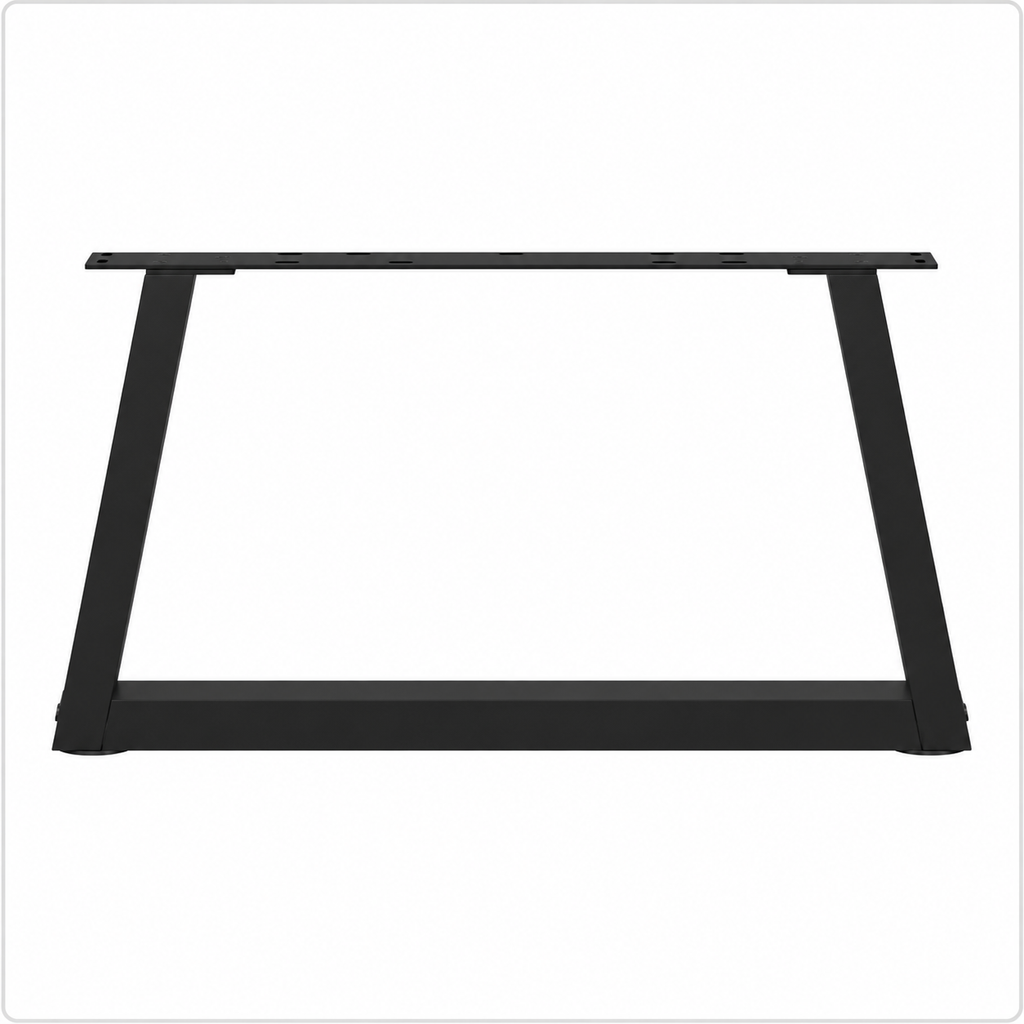 Pieds de table basse en V en acier noir, lot de 2, 70 × 30 cm, un pied, vue de face