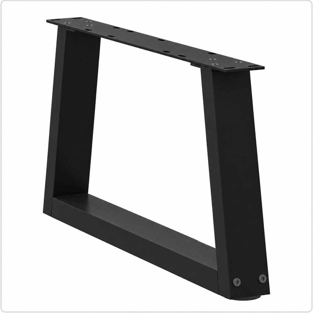 Pieds de table basse en V en acier noir, lot de 2, 70 × 30 cm, vue de trois quarts