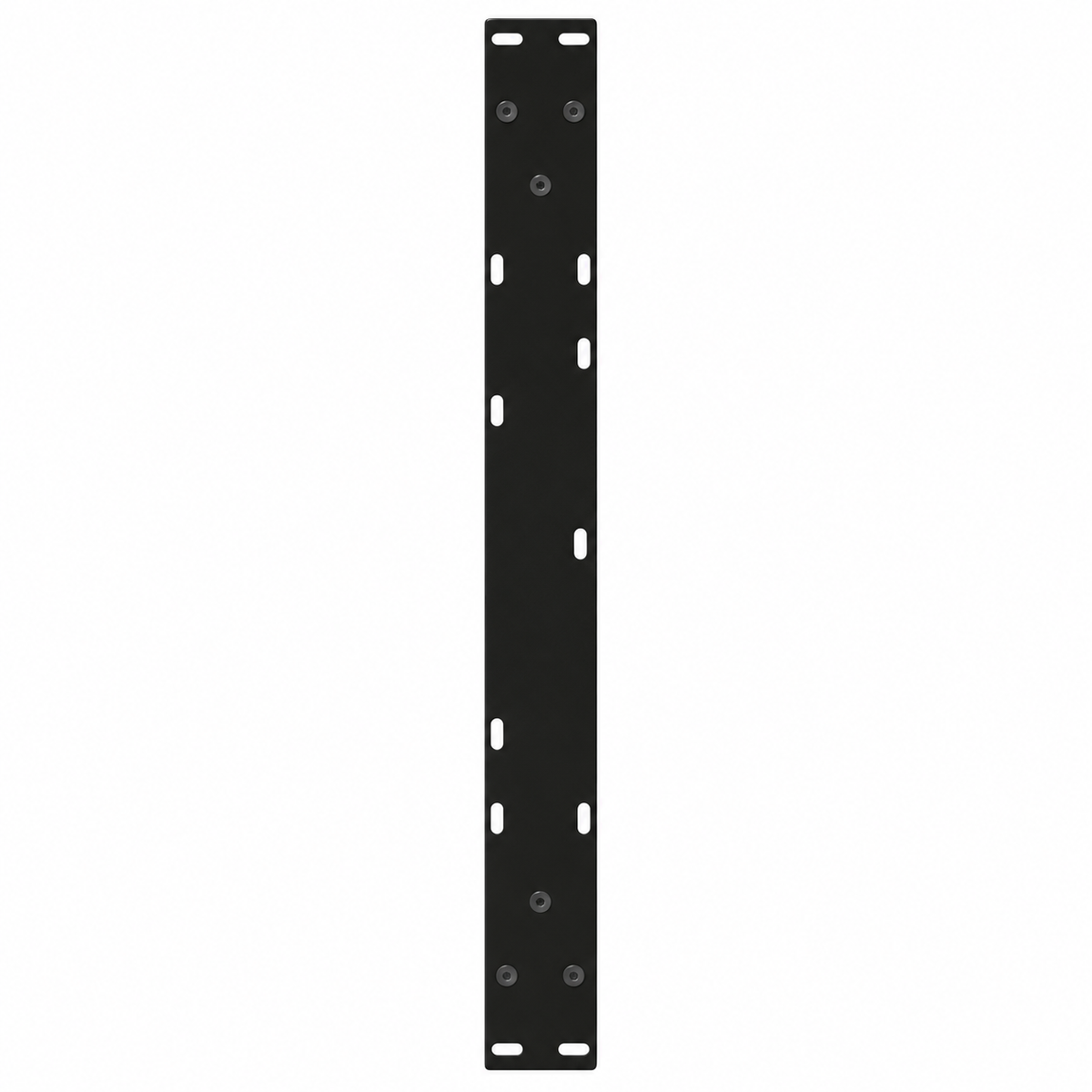 Plaque de fixation pré-percée des pieds de table basse en V en acier noir, 70 × 42 cm, vue de dessus