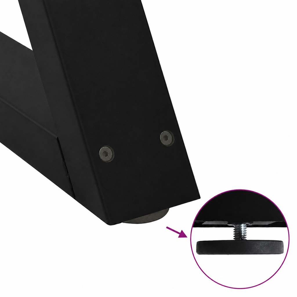 Pieds de table basse en X en acier noir – Lot de 2 – 28 × 42 cm