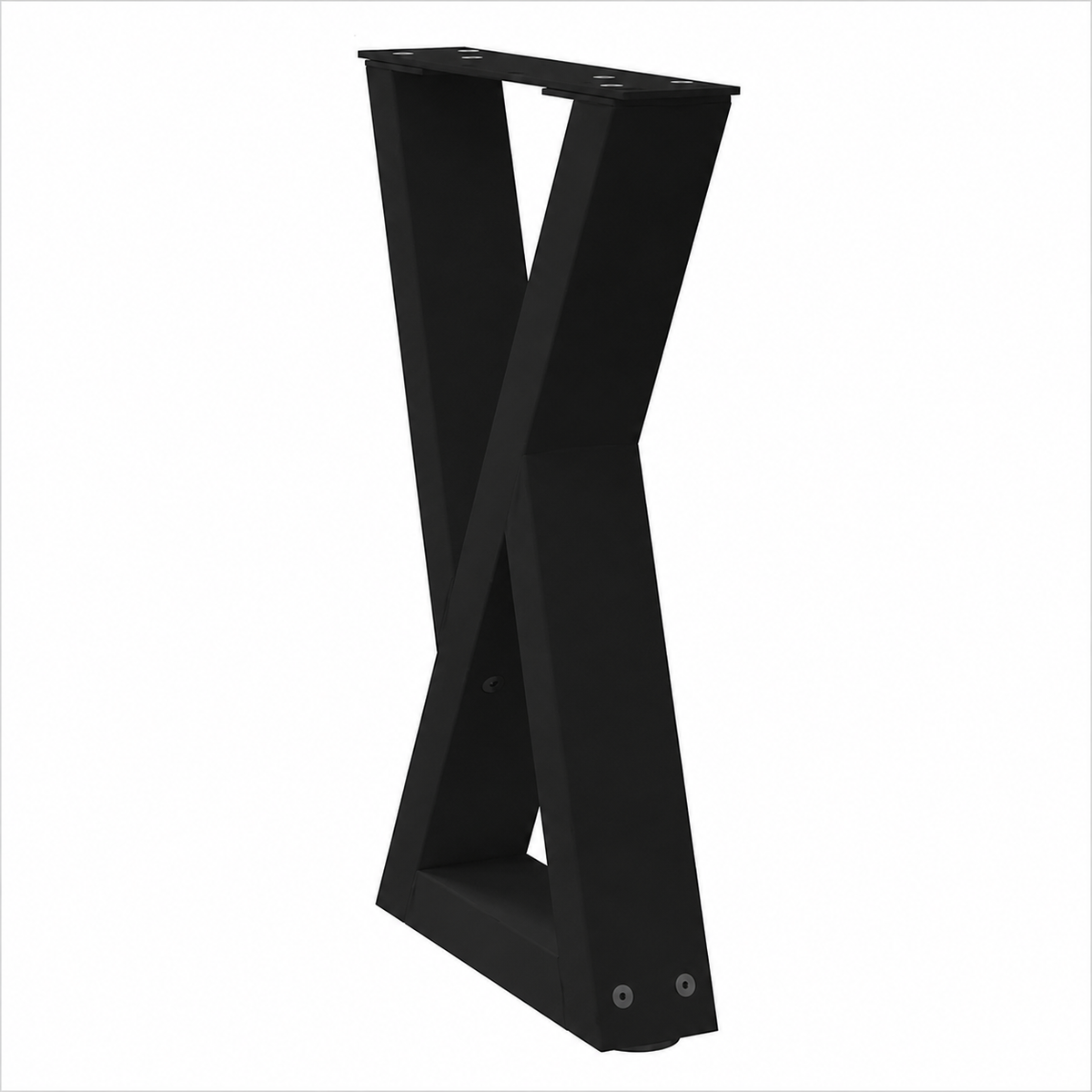 Pieds de table basse en X en acier noir – Lot de 2 – 28 × 42 cm