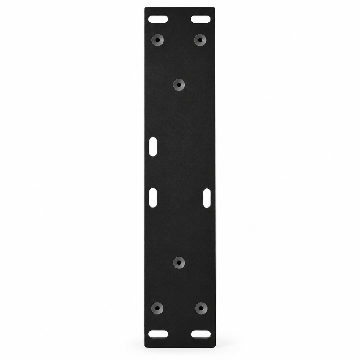 Plaque de fixation pré-percée des pieds de table basse en X en acier noir, 30 × 30 cm, vue de dessus