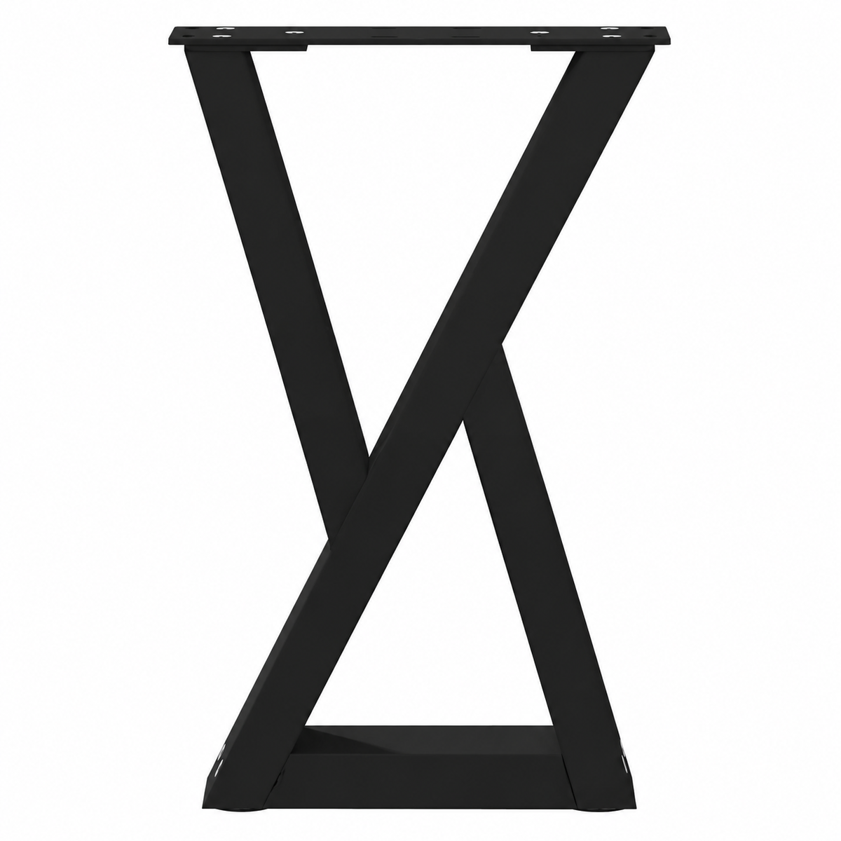 Pieds de table basse en X en acier noir, lot de 2, 38 × 42 cm, un pied, vue de face