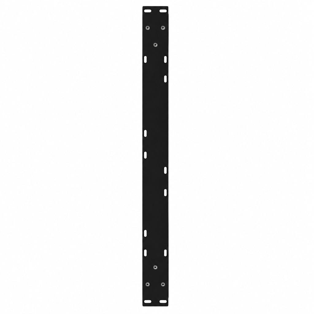Plaque de fixation pré-percée des pieds de table basse en X en acier noir, 70 × 30 cm, vue de dessus