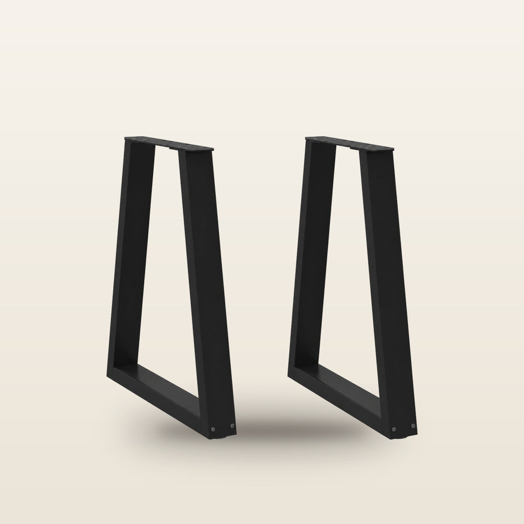 Pieds de table à manger en V en acier, lot de 2, 50 × 72 cm, vue de face sur fond beige