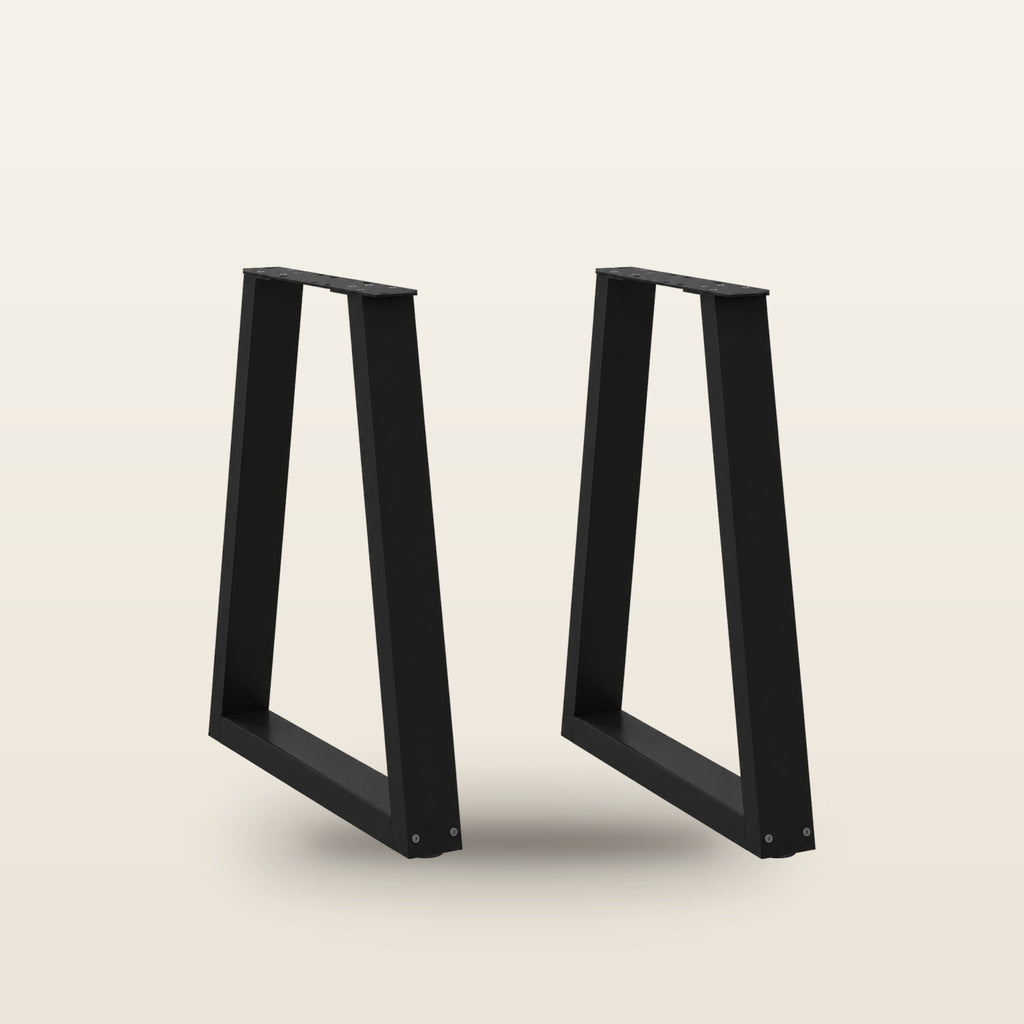 Pieds de table à manger en V en acier, lot de 2, 60 × 72 cm, vue de face sur fond beige