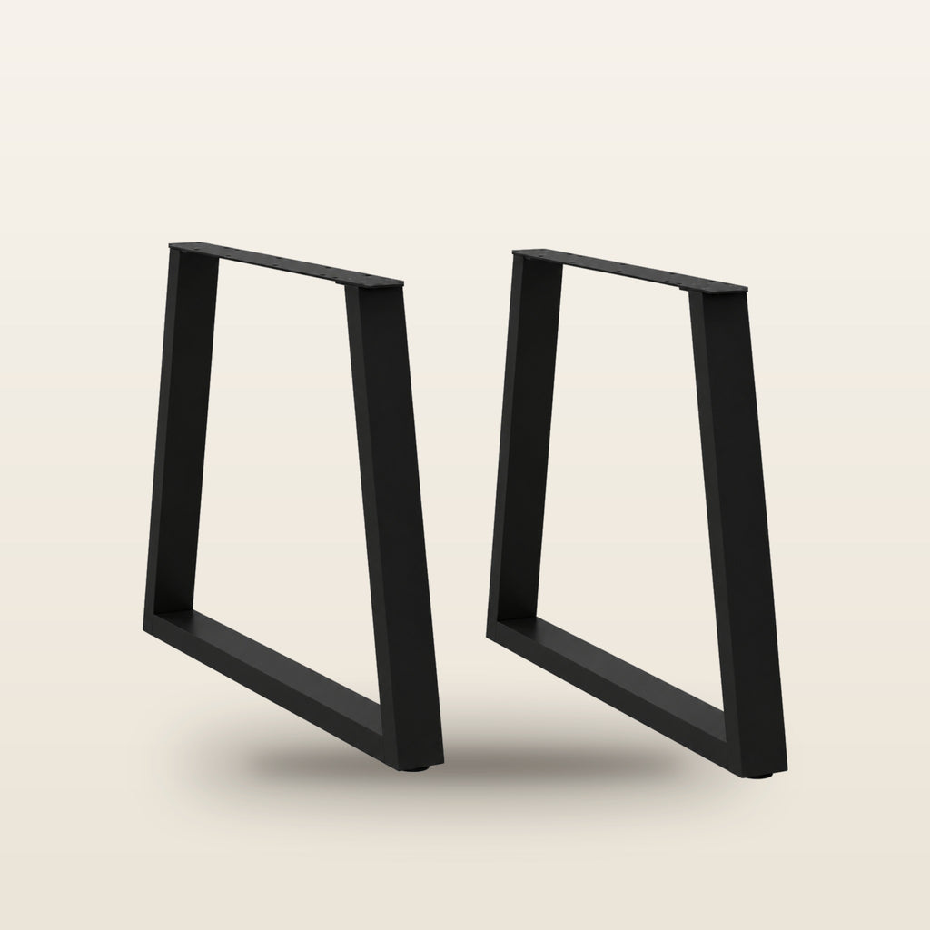 Pieds de table à manger en V en acier, lot de 2, 70 × 72 cm, vue de face sur fond beige