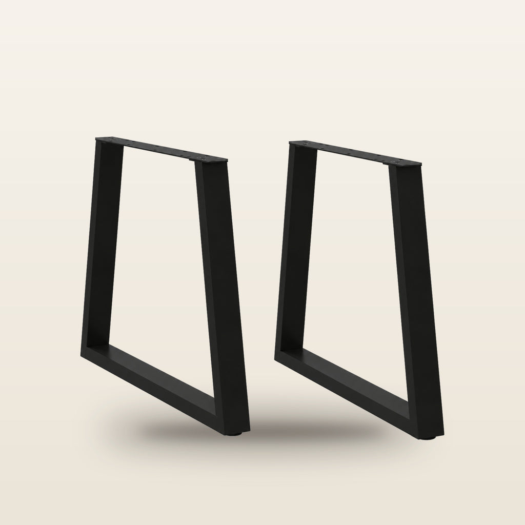 Pieds de table à manger en V en acier, lot de 2, 80 × 72 cm, vue de face sur fond beige